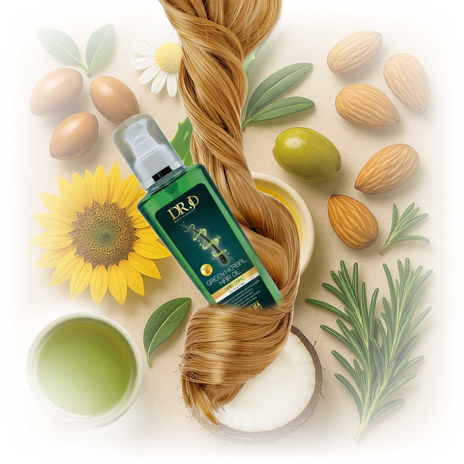 Green Herbal Hair Oil